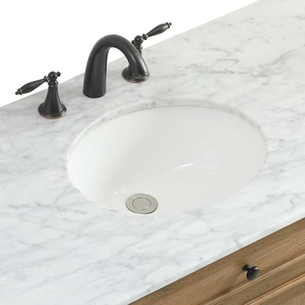 Montair Dark Brown 60" Single Vanity With Carrara White Marble Top