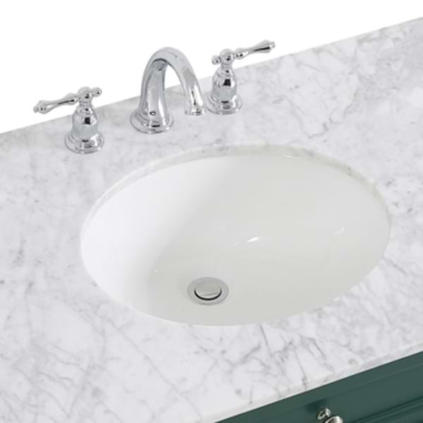 Montair Green 60" Single Vanity With Carrara White Marble Top