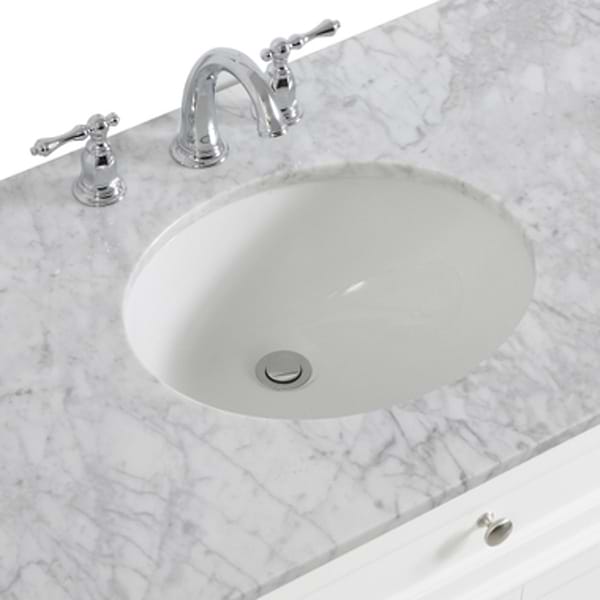 Montair White 60" Single Vanity With Carrara White Marble Top