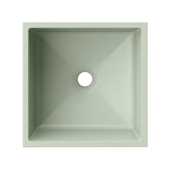Kuba Thyme Green 14" Concrete Square Floating Sink by mudd.concrete