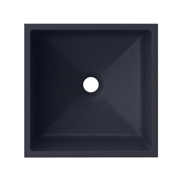 Kuba Midnight Black 14" Concrete Square Floating Sink by mudd.concrete