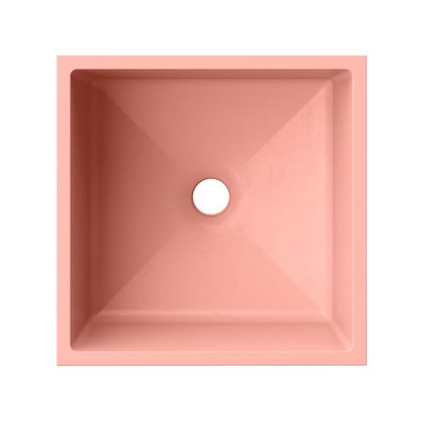 Kuba Mousse Pink Pink14" Concrete Square Floating Sink by mudd.concrete