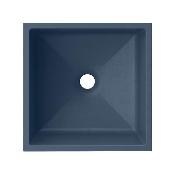 Kuba Denim Blue 14" Concrete Square Floating Sink by mudd.concrete