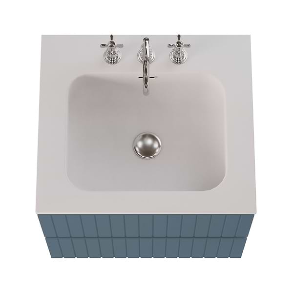 Prima Denim Blue 24" Single Vanity with Integrated Solid Surface Top