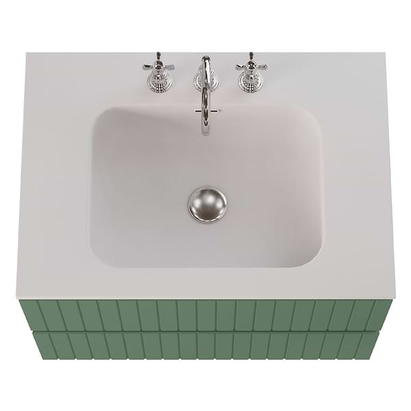 Prima Forest Green 30" Single Vanity with Integrated Solid Surface Top
