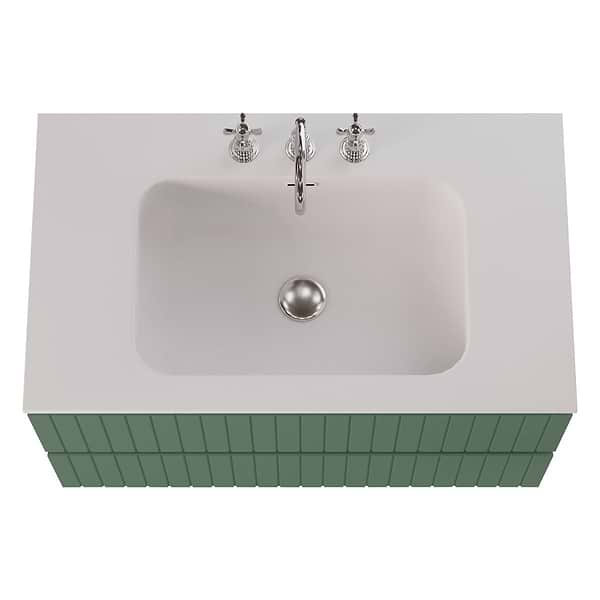 Prima Forest Green 36" Single Vanity with Integrated Solid Surface Top