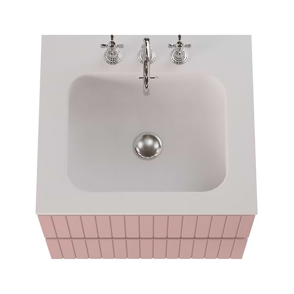 Prima Rose Pink 24" Single Vanity with Integrated Solid Surface Top