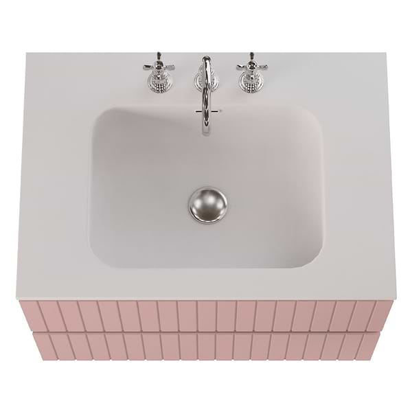 Prima Rose Pink 30" Single Vanity with Integrated Solid Surface Top