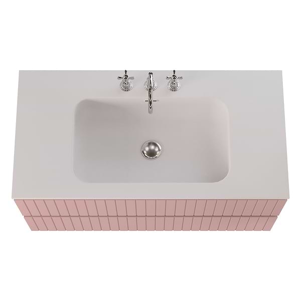 Prima Rose Pink 42" Single Vanity with Integrated Solid Surface Top