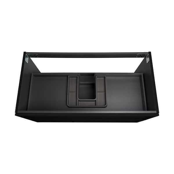 Alma Black 42" Vanity with Integrated White Solid Surface Top