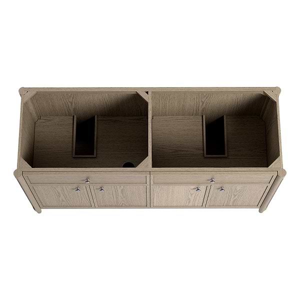 Ashford Greige Ash 60" Double Vanity without Top by TileBar Studio Vanities, View 5, open zoomed image