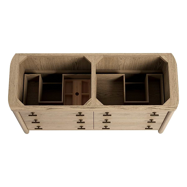 TileBar Studio Vanities Callum Natural Ash 60" Double Vanity without Top