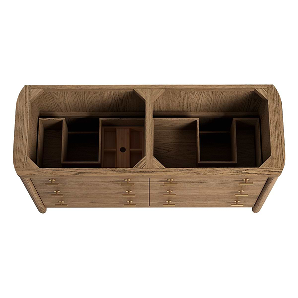 Callum Natural Ash 60" Double Vanity without Top by TileBar Studio Vanities, View 4, open zoomed image