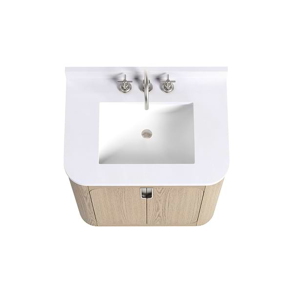 TileBar Studio Vanities Corbin Medium Ash 30" Single Vanity with White Quartz Top