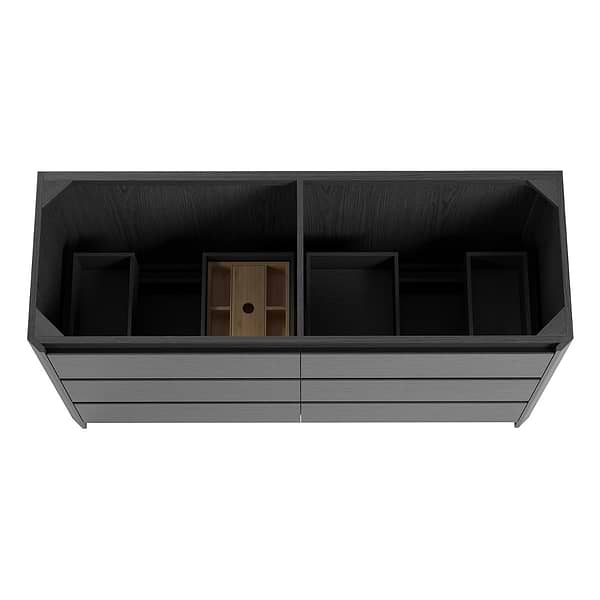 Dalton Ebony Oak 60" Double Vanity without Top by TileBar Studio Vanities, View 6, open zoomed image