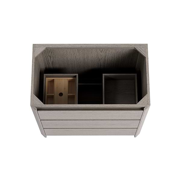 Dalton Steel Oak 36" Single Vanity without Top by TileBar Studio Vanities, View 6, open zoomed image