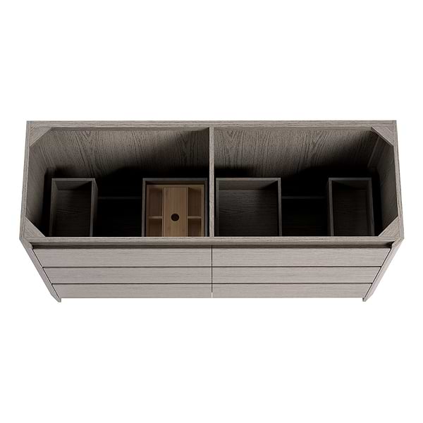 Dalton Steel Oak 60" Double Vanity without Top by TileBar Studio Vanities, View 6, open zoomed image