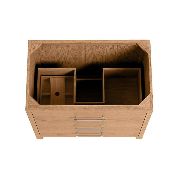 Edison Medium Ash 36" Single Vanity without Top by TileBar Studio Vanities, View 4, open zoomed image