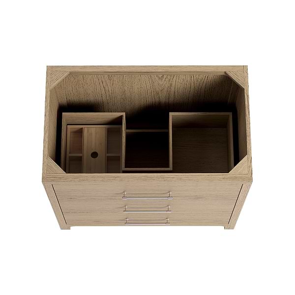 TileBar Studio Vanities Edison Medium Ash 36" Single Vanity without Top