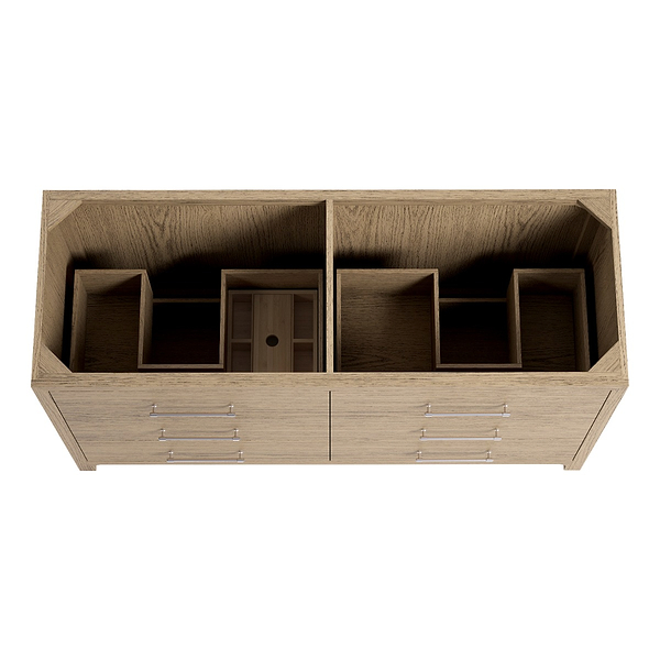 TileBar Studio Vanities Edison Medium Ash 60" Double Vanity without Top