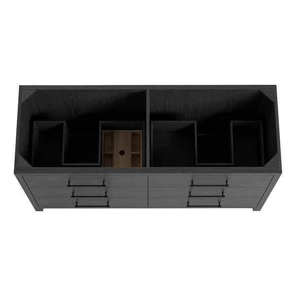 TileBar Studio Vanities Edison Ebony Oak 60" Double Vanity without Top