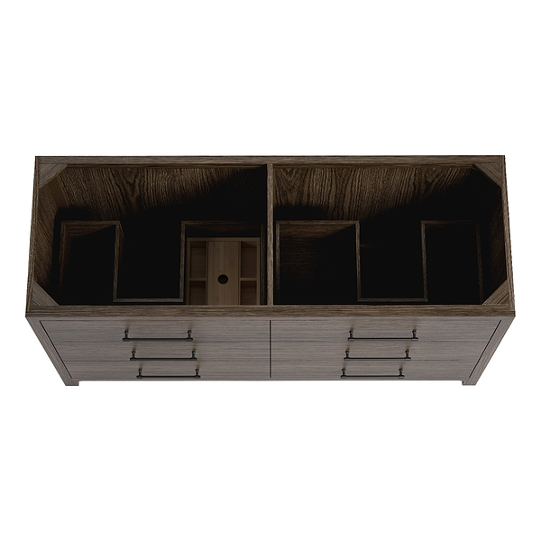 TileBar Studio Vanities Edison Espresso Oak 60" Double Vanity without Top