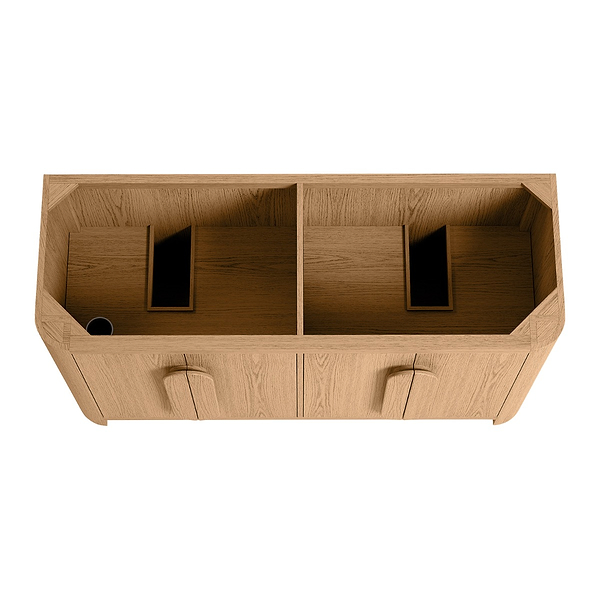 Harper Medium Ash 60" Double Vanity without Top by TileBar Studio Vanities, View 5, open zoomed image
