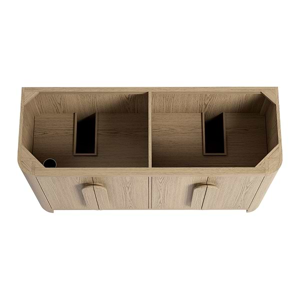 Harper Medium Ash 60" Double Vanity without Top by TileBar Studio Vanities, View 5, open zoomed image
