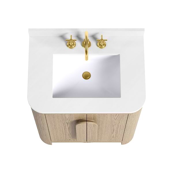 Harper Medium Ash 30" Single Vanity with White Quartz Top by TileBar Studio Vanities, View 5, open zoomed image