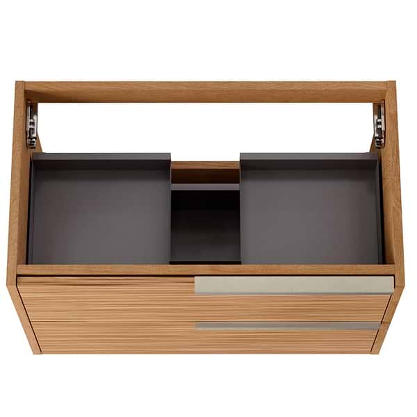 Kora Bamboo Faux Finish 32" Single Vanity with Silver Handles without Top