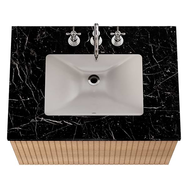 Melrose White Ash 30" Single Vanity with Nero Marquina Marble Top