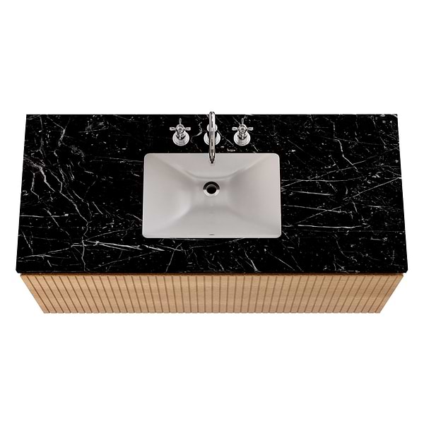 Melrose White Ash 48" Single Vanity with Nero Marquina Marble Top
