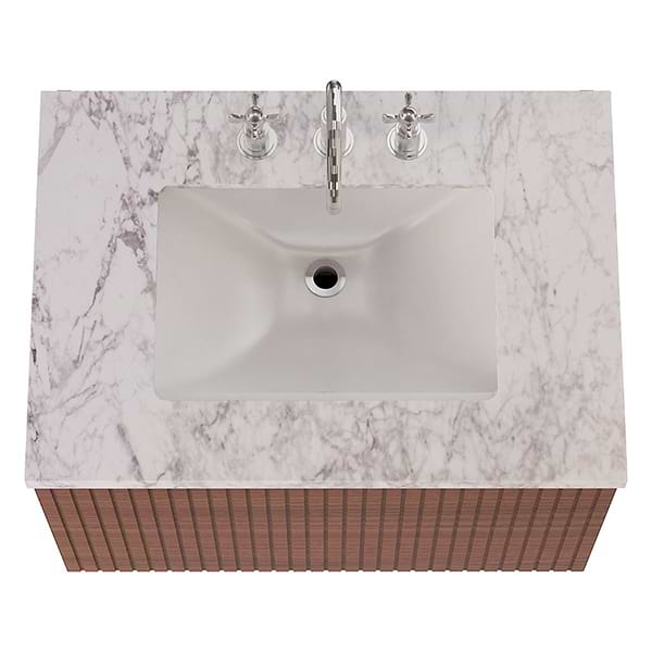 Melrose Walnut 30" Single Vanity with Carrara Marble Top