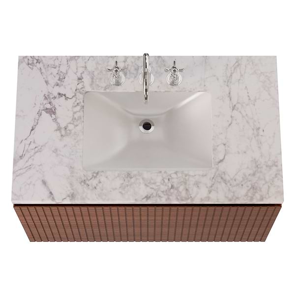 Melrose Walnut 36" Single Vanity with Carrara Marble Top