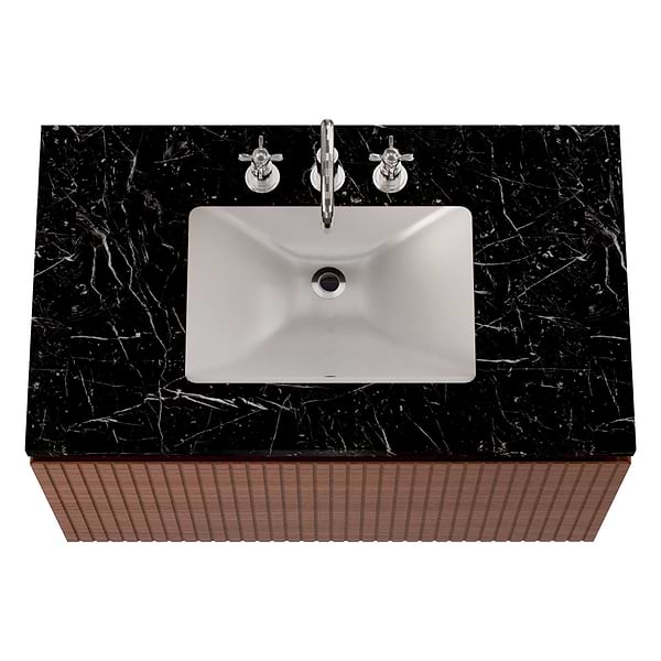 Melrose Walnut 36" Single Vanity with Nero Marquina Marble Top