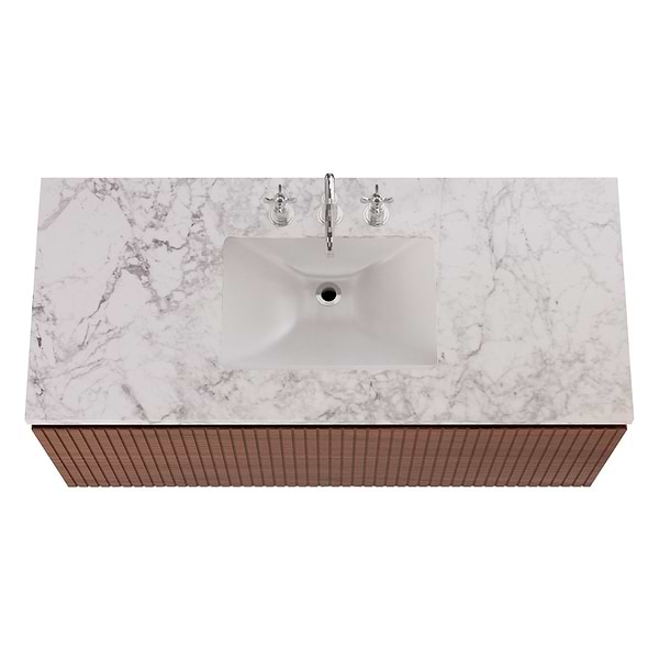 Melrose Walnut 48" Single Vanity with Carrara Marble Top