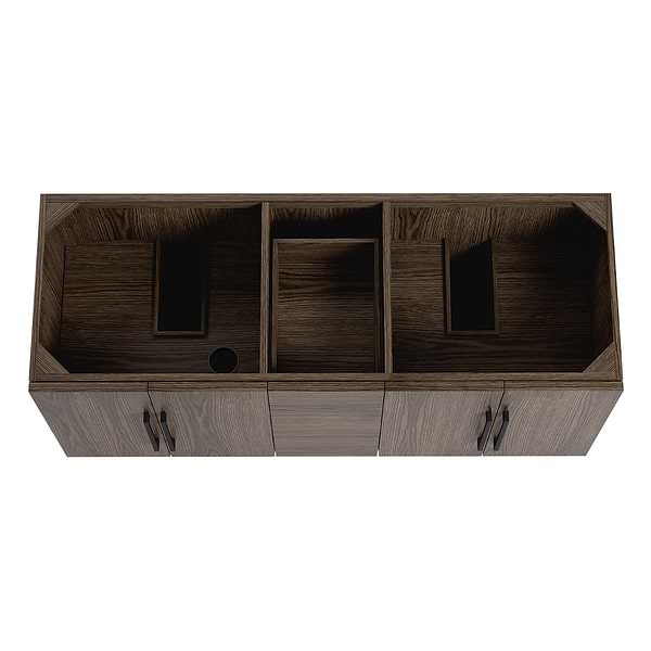 TileBar Studio Vanities Orville Espresso Oak 60" Double Vanity without Top