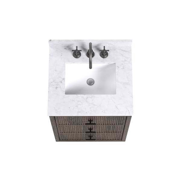 TileBar Studio Vanities Rhett Espresso Oak 24" Single Vanity with Carrara Marble Top