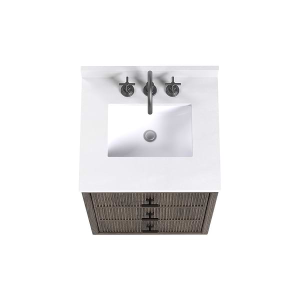 TileBar Studio Vanities Rhett Espresso Oak 24" Single Vanity with White Quartz Top