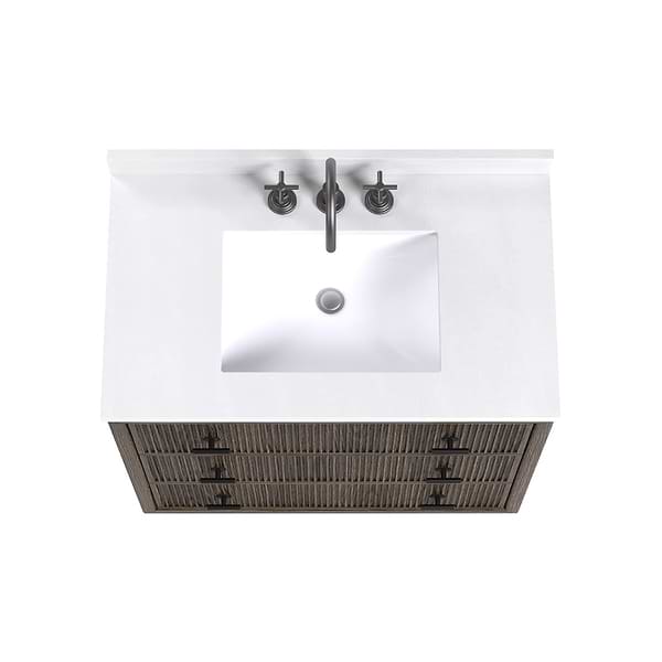 TileBar Studio Vanities Rhett Espresso Oak 36" Single Vanity with White Quartz Top