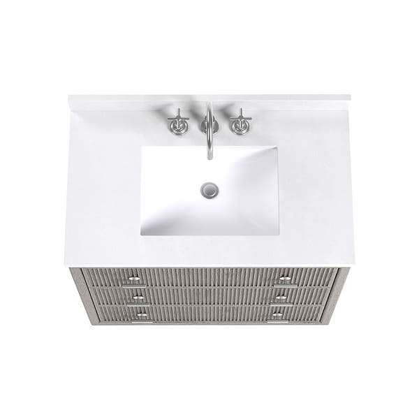 TileBar Studio Vanities Rhett Steel Oak 36" Single Vanity with White Quartz Top