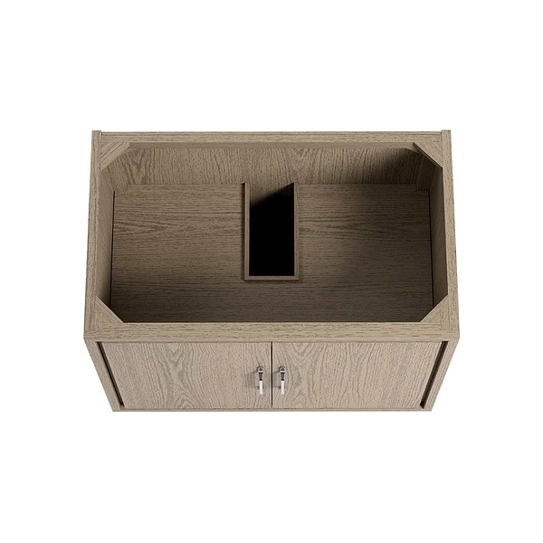 Setton Greige Ash 36" Single Vanity without Top by TileBar Studio Vanities, View 6, open zoomed image