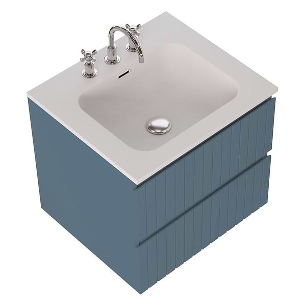 Prima Denim Blue 24" Single Vanity with Integrated Solid Surface Top