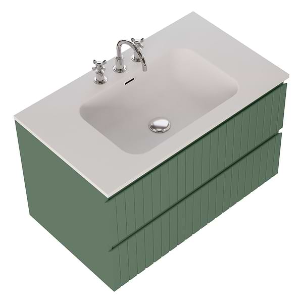 Prima Forest Green 36" Single Vanity with Integrated Solid Surface Top