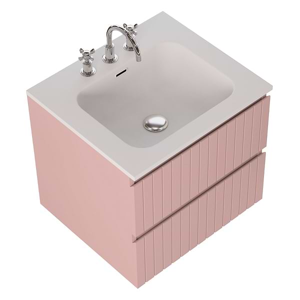 Prima Rose Pink 24" Single Vanity with Integrated Solid Surface Top