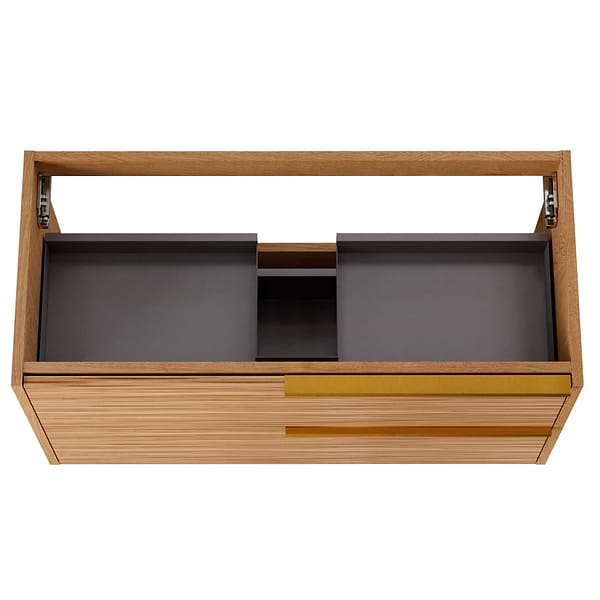 Kora Bamboo Faux Finish 40" Single Vanity with Gold Handles without Top