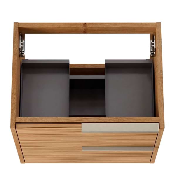 Kora Bamboo Faux Finish 24" Single Vanity with Silver Handles without Top
