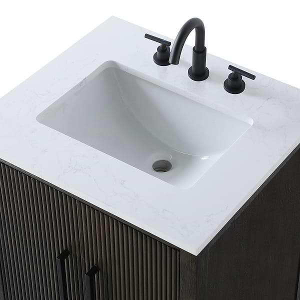 Juelle Chocolate Oak 24" Single Vanity with Cultured Marble Top