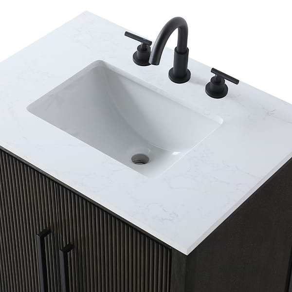 Juelle Chocolate Oak 30" Single Vanity with Cultured Marble Top