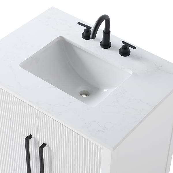 Juelle White 30" Single Vanity with Cultured Marble Top